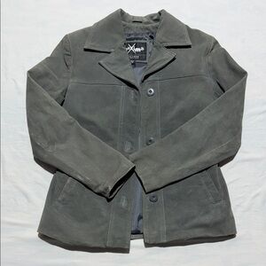 Women’s Wilsons Leather Gray Suede Button Jacket Size XS